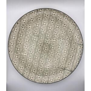 Bloomingville Denmark Ceramic Dinner Plates Set of 2 Black Geometric 10”